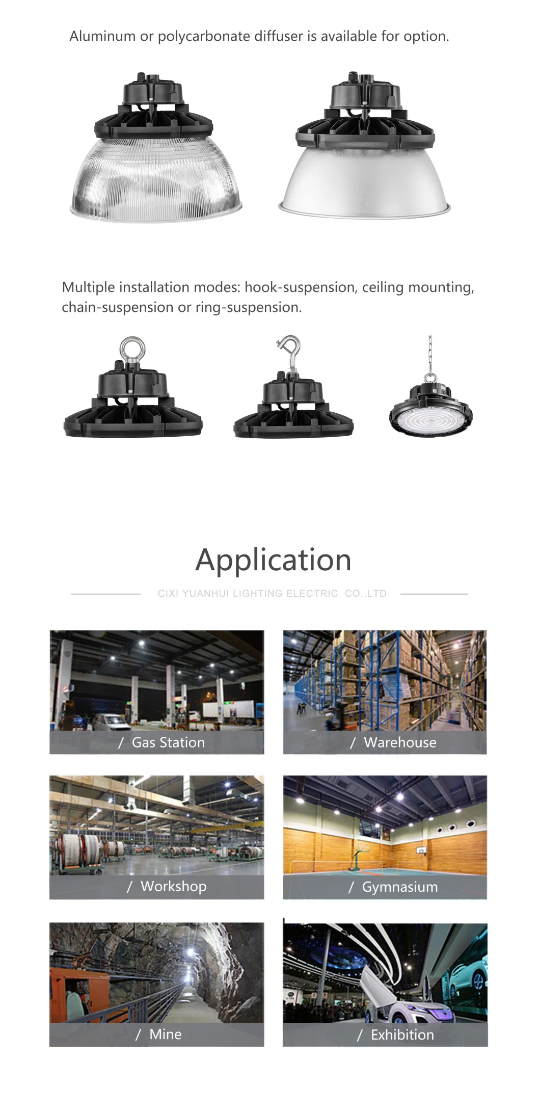 UFO Industrial Lighting LED High Bay Light for Factory Warehouse Mine