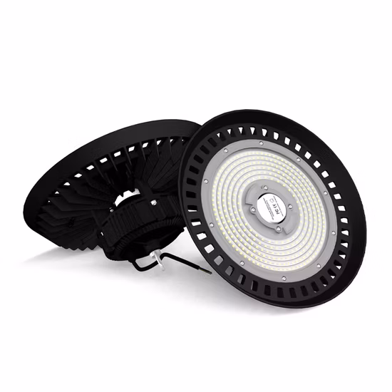 210lm/W Dim Store Gym Sport Court Factory Workshop Sensor Industrial LED Lighting Low Bay Lamp 300W 250W 100W 150W 200W UFO LED High Bay Light for Warehouse